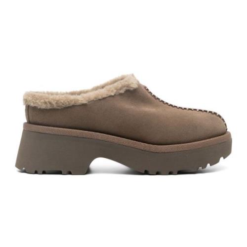 UGG Brun Mocka Mules med Faux-Fur Foder Brown, Dam