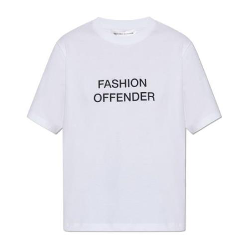 Victoria Beckham T-shirt med tryck White, Dam