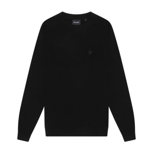 Lyle & Scott Stickade Tonal Eagle Lambswool Crew Neck Jumper Black, He...