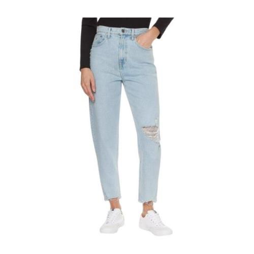 Tommy Jeans Klassiska Straight Leg Jeans för Kvinnor Blue, Dam