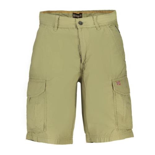 Napapijri Grön Bermuda Shorts med Kontrastdetaljer Green, Herr