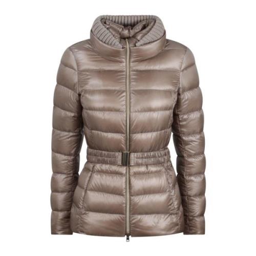 Herno Ultralight Nylon Dunjacka med Ullkrage Beige, Dam