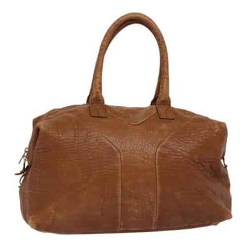 Yves Saint Laurent Vintage Pre-owned Laeder handvskor Brown, Dam