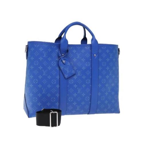 Louis Vuitton Vintage Pre-owned Laeder totevskor Blue, Dam