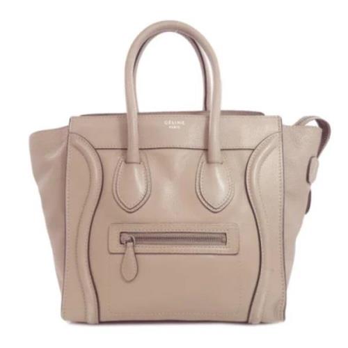 Celine Vintage Pre-owned Laeder handvskor Beige, Dam