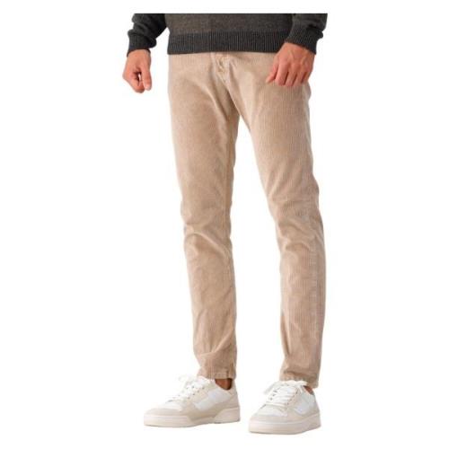 Dondup Räfflad Beige Bomullsbyxor Beige, Herr