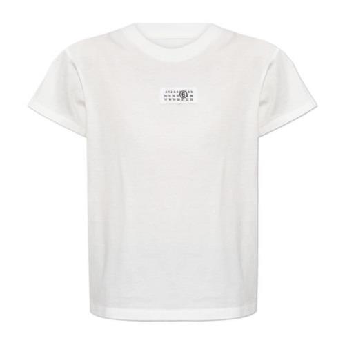 MM6 Maison Margiela T-shirt med logotyp White, Dam