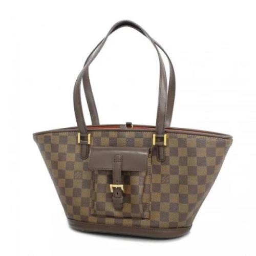 Louis Vuitton Vintage Pre-owned Tyg axelremsvskor Brown, Dam