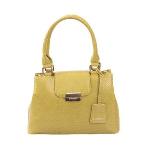 Baldinini Trendig Crossbody Väska med Clip Stängning Yellow, Dam