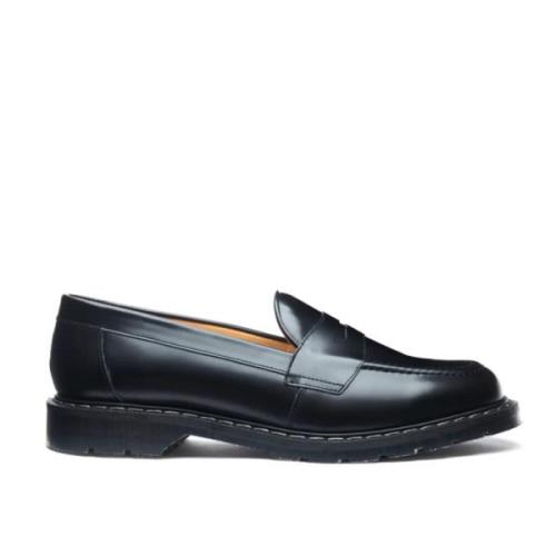 Solovair Svart Hi-Shine Penny Loafer Sko Black, Herr