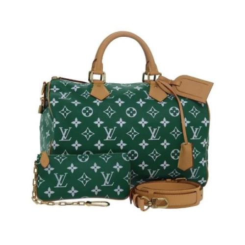 Louis Vuitton Vintage Pre-owned Canvas handvskor Green, Dam