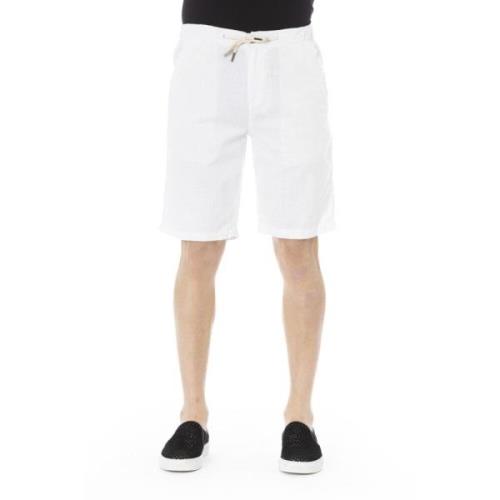 Baldinini Enfärgade Bermuda Shorts med Dragsko White, Herr