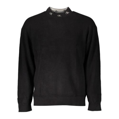 Calvin Klein Svart Långärmad Hög Hals Broderad Black, Herr