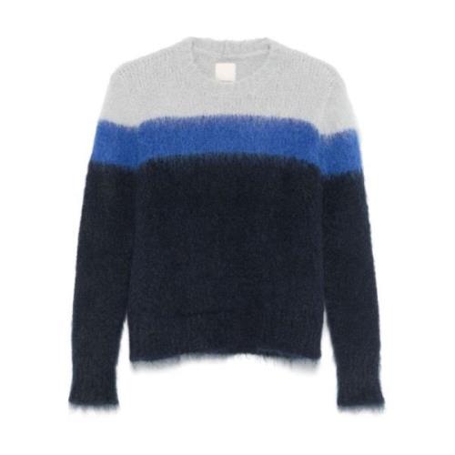 Emporio Armani Blå Mohair Blandad Randig Tröja Multicolor, Dam