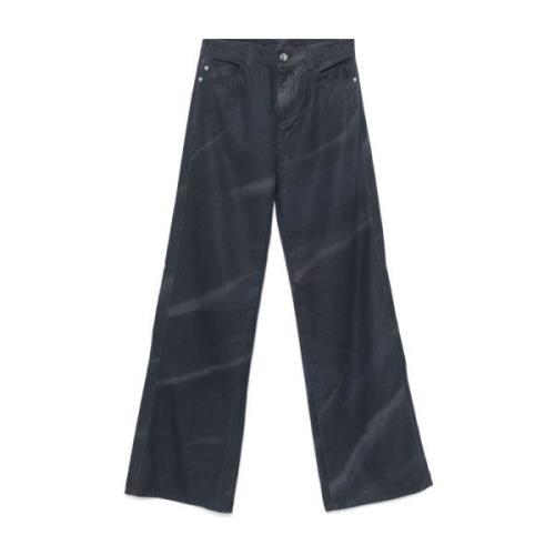 Emporio Armani Svarta Denim Jeans med Blekt Effekt Black, Dam