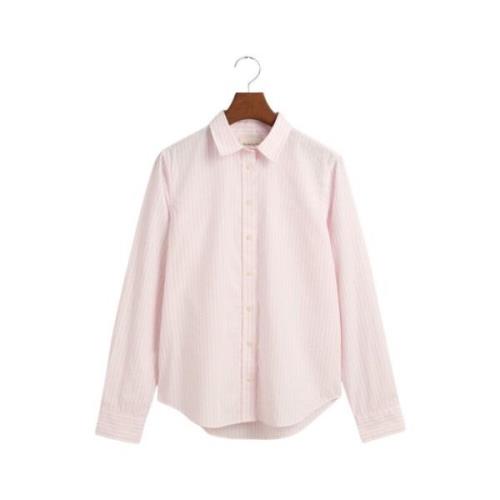 Gant Regular fit randig poplinskjorta Pink, Dam