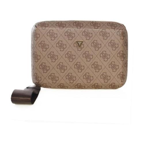 Guess Monogram Modena rigid kubclutch Brown, Herr