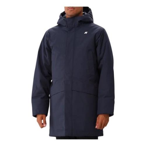 K-Way Blå Jarno Twill Marmotta Parka Blue, Herr