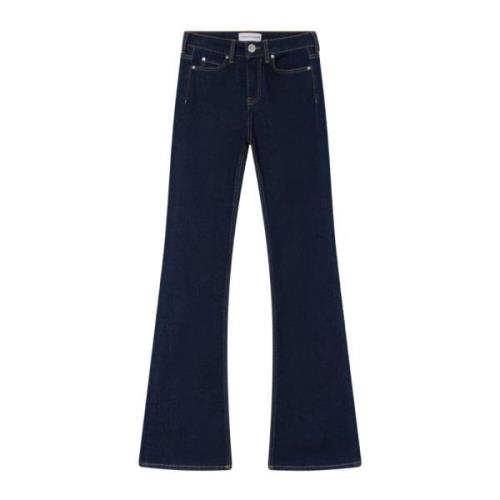 Pinko Mörka Denim Flare Byxor Blue, Dam