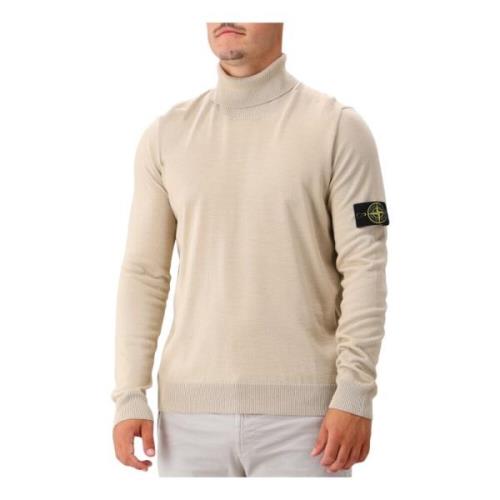 Stone Island Räfflad Turtleneck Tröja Beige, Herr