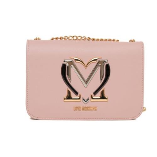 Love Moschino Axelväska med dold knäppning Pink, Dam