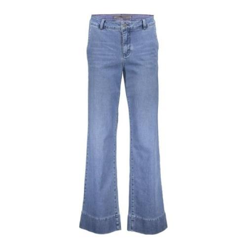 Geisha Highwaist Flare jeans med fickor Blue, Dam