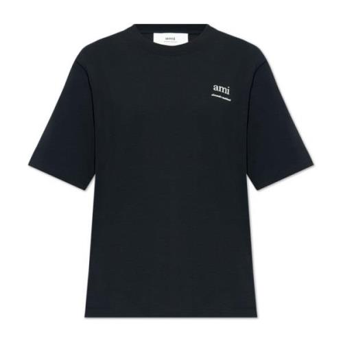 Ami Paris T-shirt med logotyp Black, Dam