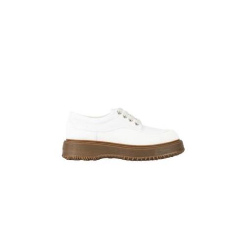 Hogan Klassiska läderloafers med spänne White, Dam