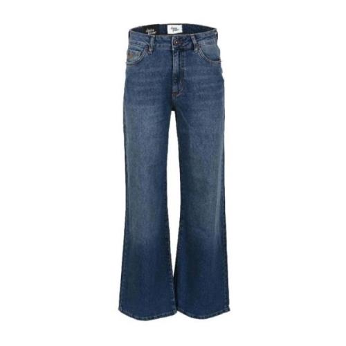 DNM Pure Blå Cooper Jeans, Trendy Wide Leg Blue, Dam