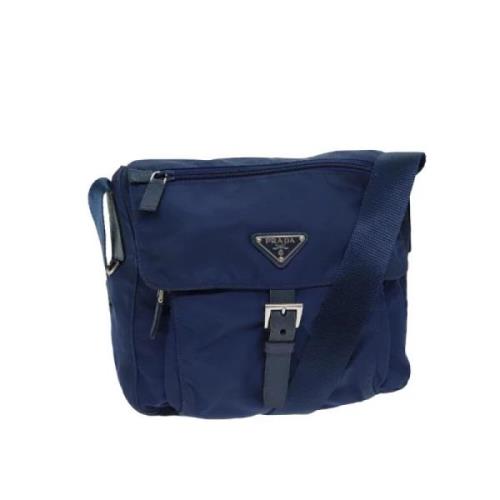 Prada Vintage Pre-owned Nylon prada-vskor Blue, Dam