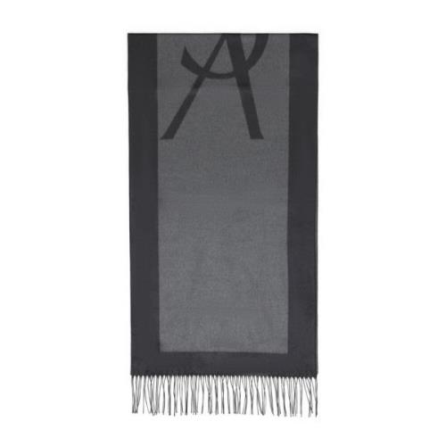 Saint Laurent Grå Sidenscarf Elegant Stil Gray, Herr