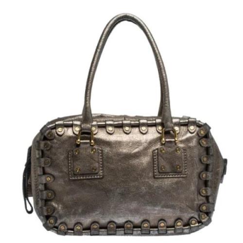 Valentino Vintage Pre-owned Laeder axelremsvskor Gray, Dam