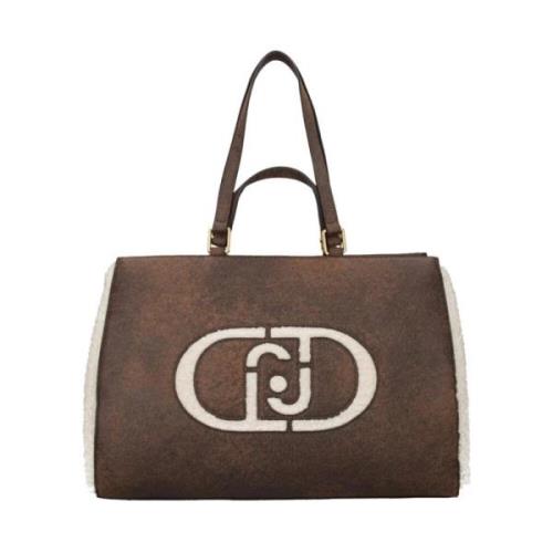 Liu Jo Mode Tote Bags för Shopping Brown, Dam