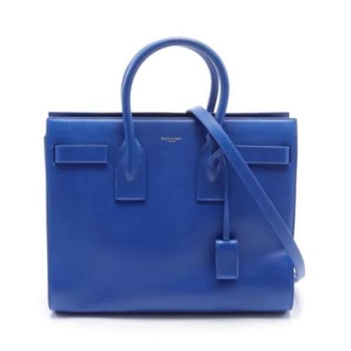 Saint Laurent Vintage Pre-owned Laeder handvskor Blue, Dam