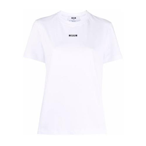 Msgm Bomull T-shirt med unik design White, Dam