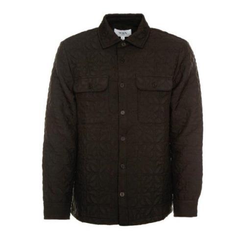 Wax London Jacquard Overshirt med Kent Krage Black, Herr