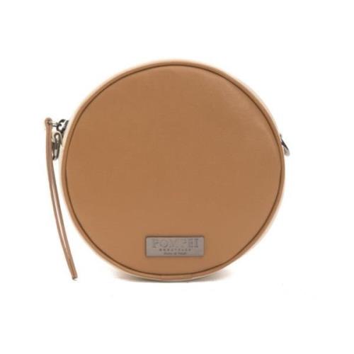 Pompei Donatella Läder Crossbody-väska med Logofoder Brown, Dam