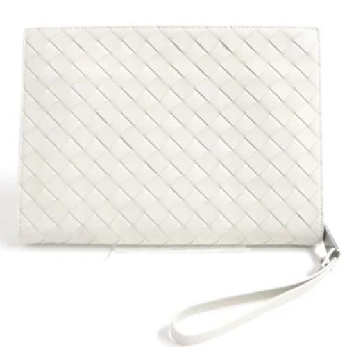 Bottega Veneta Vintage Pre-owned Laeder kuvertvskor White, Dam