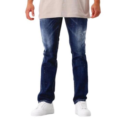 Dsquared2 Mörkblå Distressed Streetwear Jeans Blue, Herr