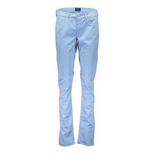 Gant Blå Dambyxor Slim Fit Logo Blue, Dam