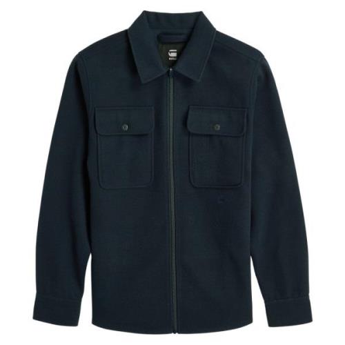 G-star Dragkedja Overshirt Straight Fit Blue, Herr