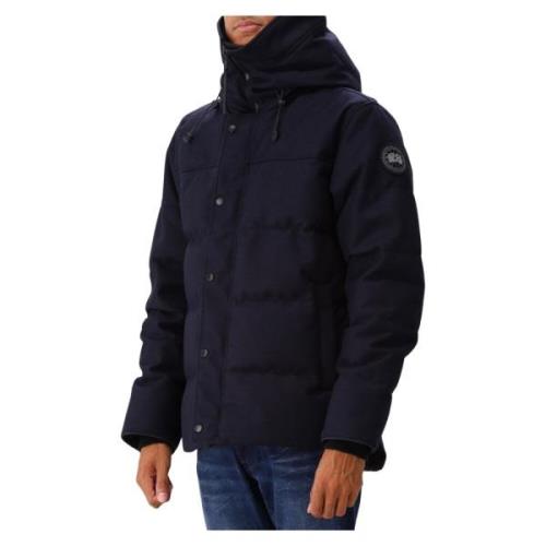 Canada Goose Navy Melange Parka, Varm och Stilren Blue, Herr