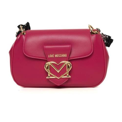 Love Moschino Stilig handväska med justerbar rem Pink, Dam