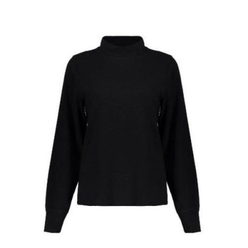 Geisha Jacquard Pullover med Ståkrage Black, Dam