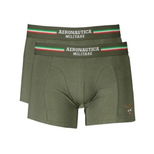 Aeronautica Militare Bomulls Boxershorts, Bi-Pack, Elastisk Midja Gree...