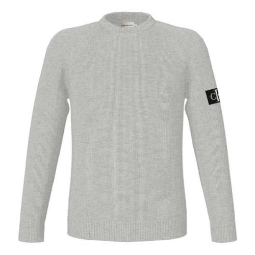 Calvin Klein Grå Tröja Raglan Långärmad Bomull Gray, Herr