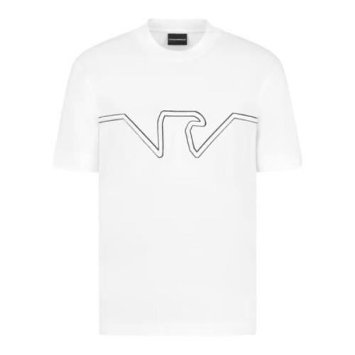 Emporio Armani Vit T-shirt med örnlogo White, Herr