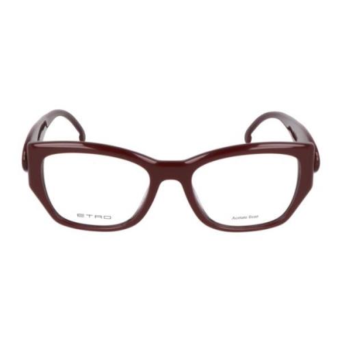 Etro Stiliga oregelbundna glasögonmodell 0058 Red, Dam