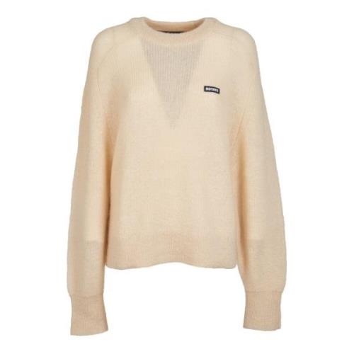 Rotate Birger Christensen Lätt Stickad Logo Tröjor Kollektion Beige, D...