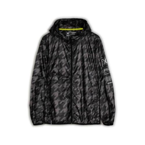 Munich Flash Streetwear Windbreaker med Houndstooth Print Black, Herr